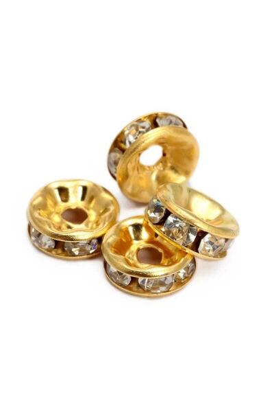 FdayAksesuar Vrste perli Zlatno žuta boja Rondela kamen 10 komada – Perle