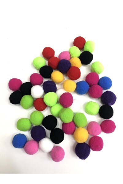 Bride Aksesuar Dünyası Renkli Büyük Boy Ponpon 2,5 Cm 20 Adet-pps-1014 – Deko...