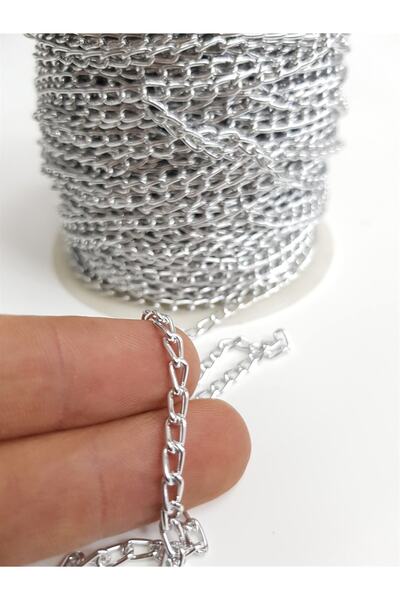 Bride Aksesuar Dünyası سلسلة ألومنيوم فضية مصنوعة يدوياً 1 متر – خرز – خرز