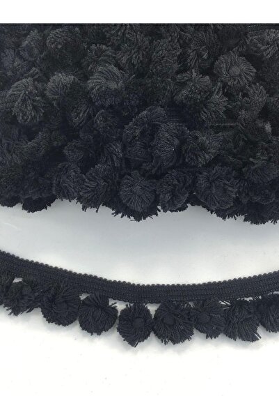 Bride Aksesuar Dünyası Panglică neagră cu pompon de dimensiuni mari – Panglic...