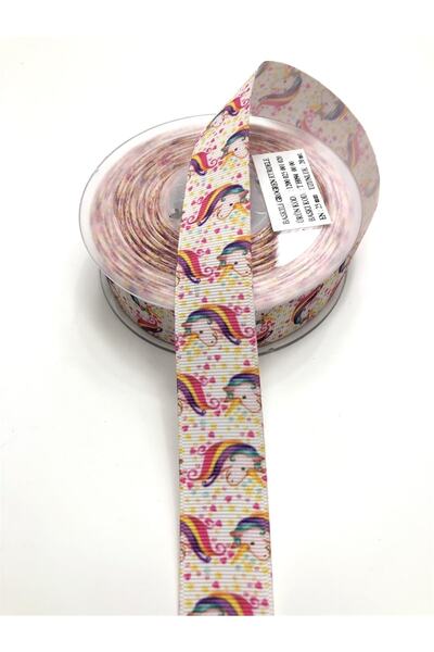 Bride Aksesuar Dünyası Panglică Grosgrain cu Motiv Unicorn 2,5 Cm – Panglică