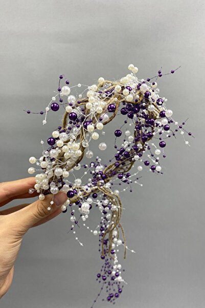 Hayalperest boncuk Coroana de mireasa din cristal de culoare crem - cu perle ...