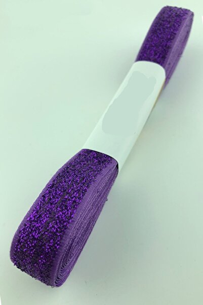 Bride Aksesuar Dünyası Panglică cu sclipici din catifea violet 1,5 Cm – Panglică