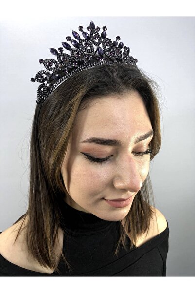 Bride Aksesuar Dünyası Modelul Arven violet cu henna și coroana de mireasă – ...