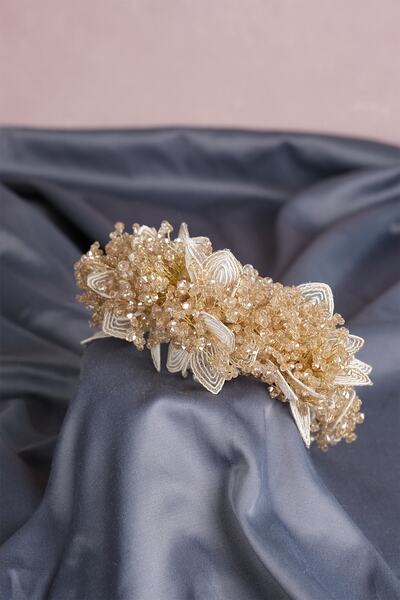 Bontex Coroană de henna pentru nuntă, din țesătură Capella, cu motive florale...