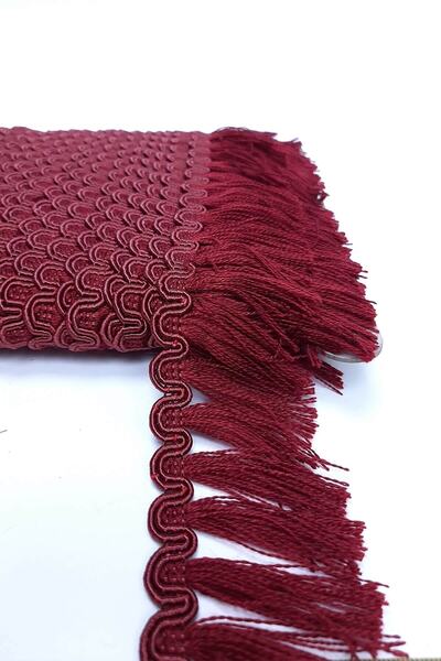 Genel Markalar Bordo Su Yolu Detaylı Şerit Püskül 1 Metre En 5 Cm – Dekoratif...