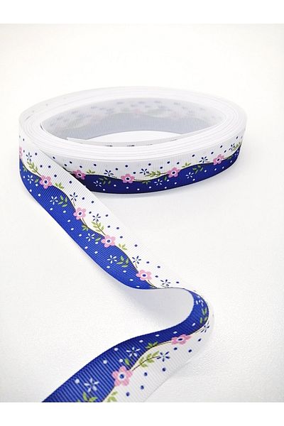 Bride Aksesuar Dünyası Κορδέλα Grosgrain με μοτίβο λουλουδιών 2,5 cm 1 μέτρο – Κορδέλα – Κορδέλα