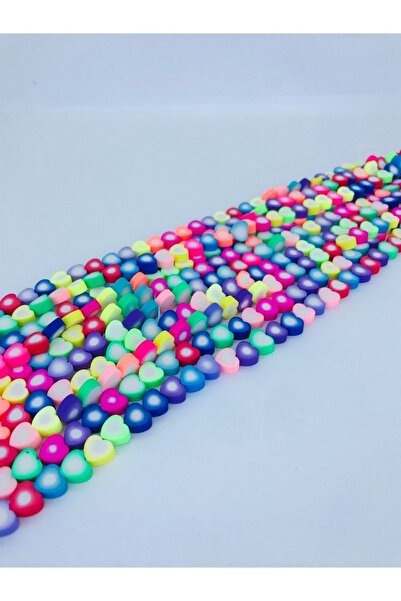FdayAksesuar Sortiment de mărgele Inimă colorată cu model Mărgele din plastil...