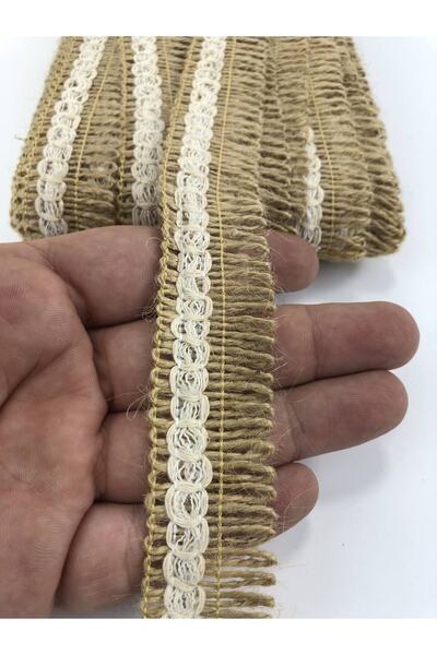 Bride Aksesuar Dünyası Ciucuri cu franjuri, alb, cu detalii din paie, 1 metru...