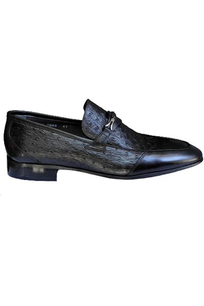 Fosco 2080 Black Leather Men's Classic Shoes