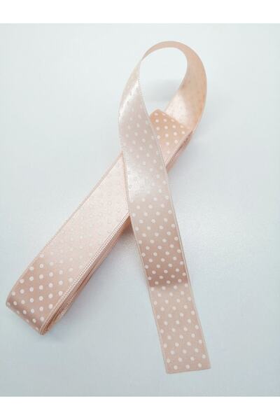 Bride Aksesuar Dünyası Material de ambalare Pudră Polka Dot Satin Ribbon 2 me...