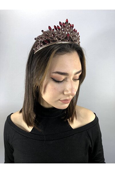 Bride Aksesuar Dünyası Model Arven Roșu Claret Henna și Coroana Miresei – Acc...