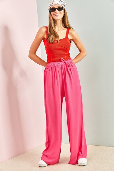 Bianco Lucci Női derék övvel széles szárú viszkóz nadrág