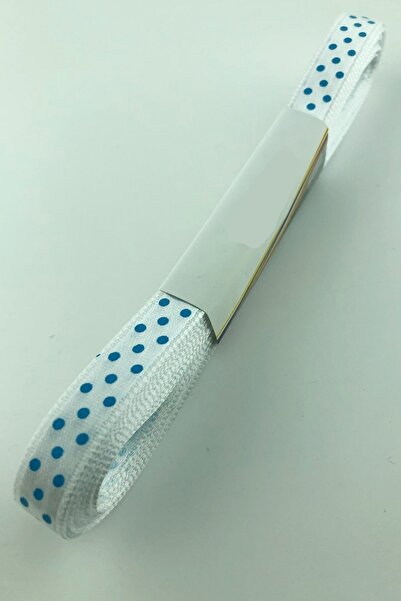 Bride Aksesuar Dünyası Біло-синя атласна стрічка в горошок 1 см – Стрічка