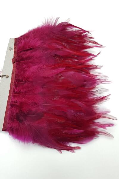 FdayAksesuar Διακοσμητική Κορδέλα Αξεσουάρ Σκούρο Βυσσινί Φτερό Κόκορα – Διακ...