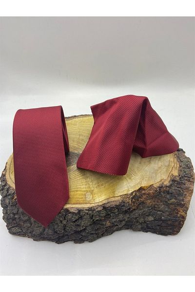 Kaleiçi Yıldızlar Stars Men's Sports Thin Tie Handkerchief Set Krv11 11burgundy