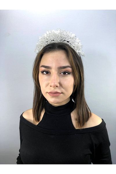 Bride Aksesuar Dünyası Henna de trandafir de culoare argintie și coroană de mireasă – Coroană – Coroană – Coroană