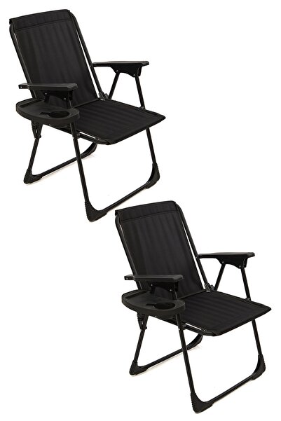 moniev Natura 2 Adet Kamp Sandalyesi Katlanır Piknik Sandalye Oval Bardaklıkl...