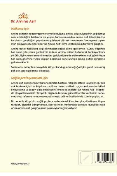 Tıbbi Yayınlar Merkezi Dr. Amino Asit ( Genişletilmiş 3. Baskı ) / Dr. Aydın Duygu