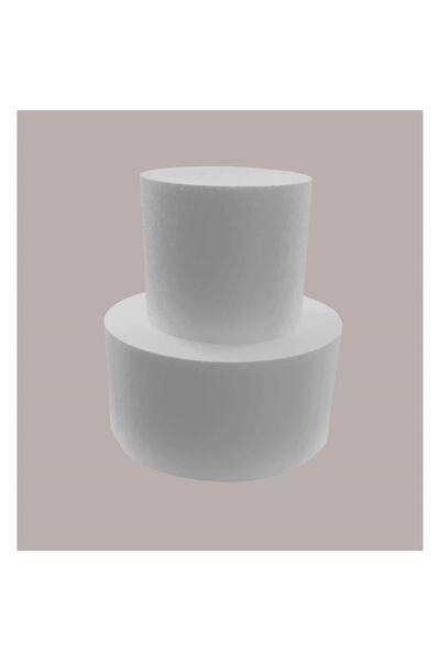 öztürkler 2 Katlı Set Strafor Maket Pasta Yuvarlak 14 X 15 cm - 20 X 15cm