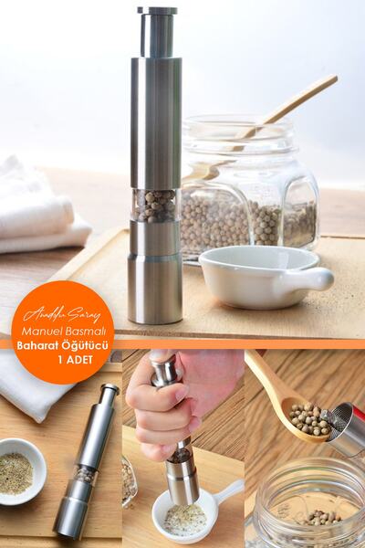 Anadolu Saray Çarşısı مطحنة ماسترشيف اليدوية للملح والفلفل والتوابل مطحنة ملح...