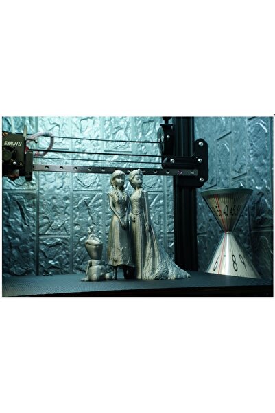 TuransoyCraft Karlar Ülkesi Anna & Elsa & Olaf Büst 10cm