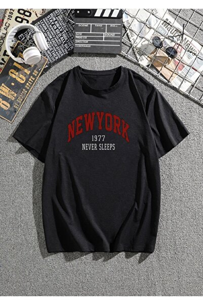 Deocept Нью-Йорк 1977 Друкована унісекс чорна футболка оверсайз