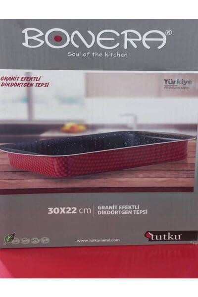 Tutku Granit Efektli Dikdörtgen Tepsi 30+22 Cm