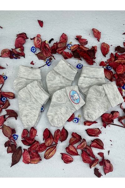 Akface Karmelanj Cotton 6-Piece Unisex Baby Socks 0-3 Months Newborn