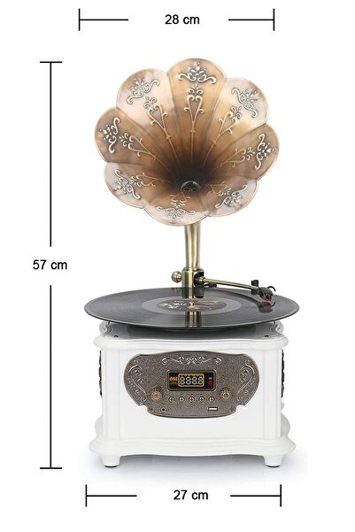 Record Master Rmj-209c Gramofon Pikap Radyo Bluetooth Usb 33 45 Devir Plak Çalar