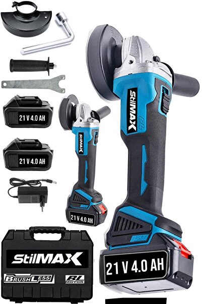 stilmax 21v 4 Ah Brushless Motor Turbo Şarjlı Metal Başlık Çift Akülü Spiral ...