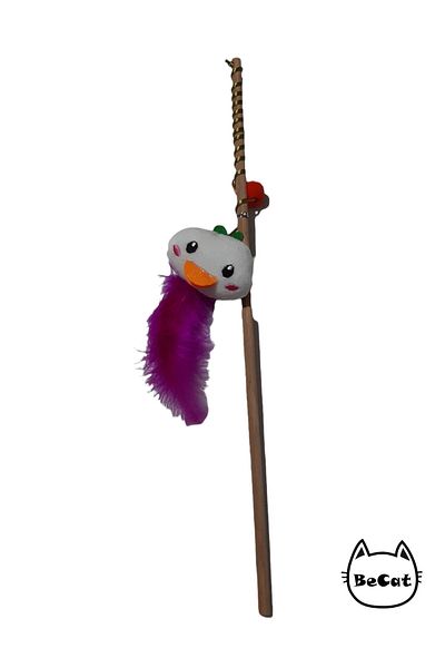 Be Cat Plush Cat Fishing Rod with Duck Figure and Bells