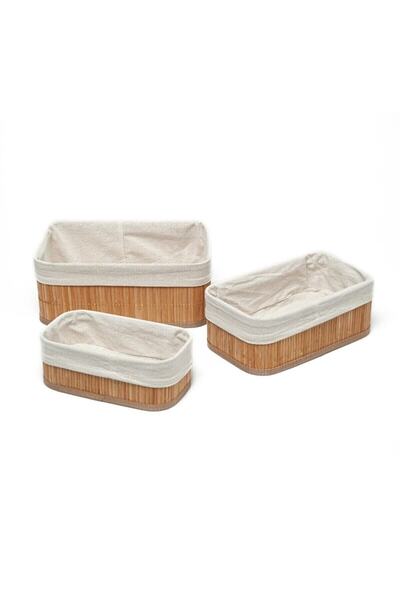 LCW HOME Bambu 3'lü Sepet Çok Kullanışlı ( Çıkarılabilir Kumaşlar )