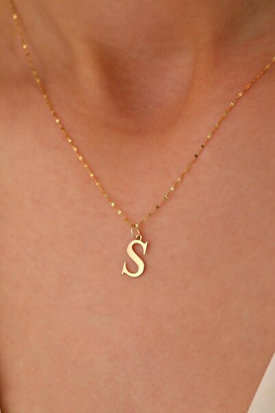 Sefa Gold 14 Ayar Altın S Harf İnce Aynalı Zincir Kolye