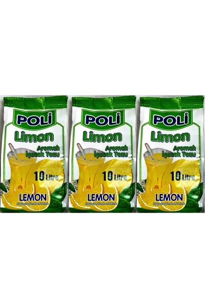 POLI Limon Aromalı Içecek Tozu - Soğuk Toz Limonata 3 Adet X 10litre