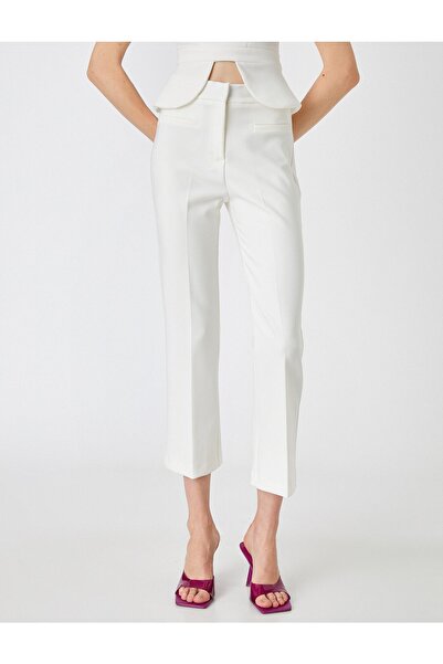 Koton Crop Cigarette Trousers with Pocket Detail