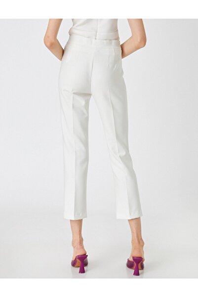 Koton Crop Cigarette Trousers with Pocket Detail