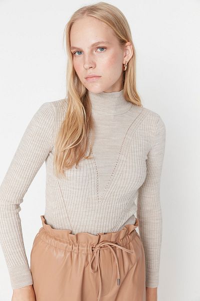 Trendyol Collection Stone Stand Collar Knitwear Sweater TWOAW23KZ01355