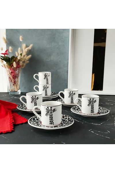 REGNA HOME Harmony Giraffe Coffee Cup Set for 6 People ( Hbf-12-kft-zur )