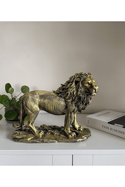 Livado Büyük Boy Aslan Dekoratif Biblo Heykel