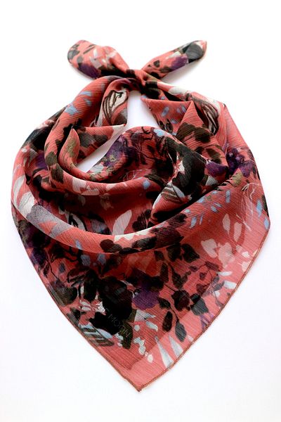 THE MOON Rose Brush Chiffon Scarf