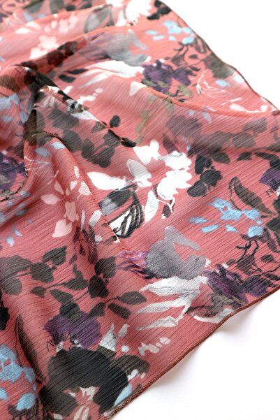 THE MOON Rose Brush Şifon Fular