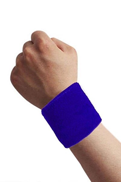 Genel Markalar Havlu Bileklik Ter Bandı 10cm Sporcu Havlu Bilekliği Tenis Bilekliği Futbolcu Bilekliği Mavi