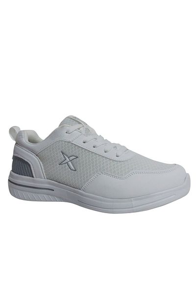 Kinetix White Silver Sneakers Lace-Up Sports Shoes