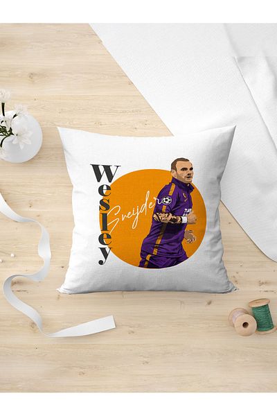 Panorama Ajans Wesley Sneijder Star Football Player Portrait Pillow Case
