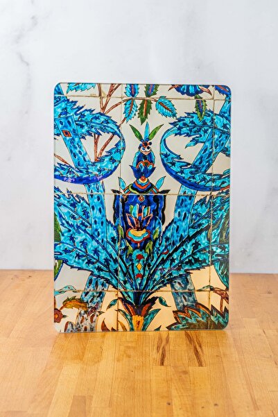 Refikadan Natüralist Üslub Motifli Dikdörtgen Cam Kesme - Sunum Tabağı - Refika Birgül