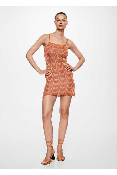 MANGO Woman Lurex-Strickkleid