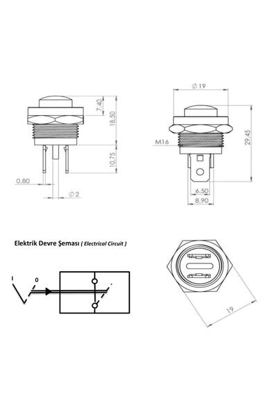 allestock Tiny Metal Button with Terminal - Red Color