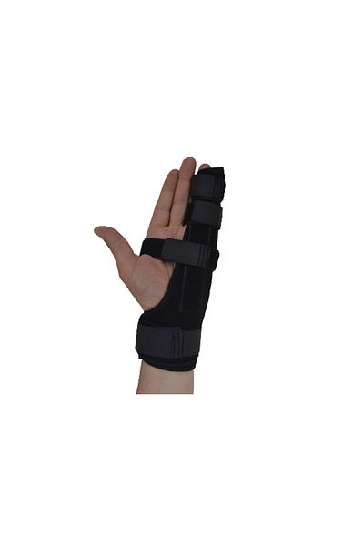 BELLFLEKSS جبيرة إصبع مزدوجة قابلة للتعديل (حجم ذكر للبالغين) معدنية مزدوجة الجوانب