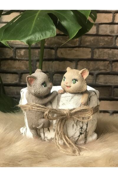 Luthien albastru cobalt Coș drăguț din marmură colorată din pisică piese